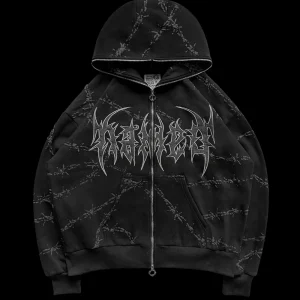 REMORSE ZIP HOODIE BLACK AS HELL