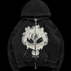 DIGI MASCOT ZIP HOODIE BLACK