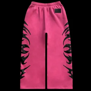 FLAME SWEATPANTS PINK POISON