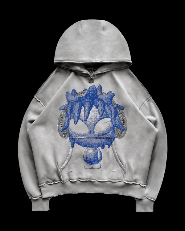 DIGI MASCOT ZIP HOODIE SMOKE GREY