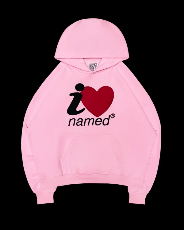 NAMED EMBROIDERED HOODIE BABY PINK