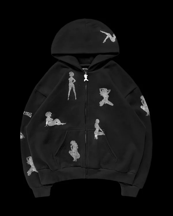 UNREALISTIC IDEALS ZIP HOODIE BLACK